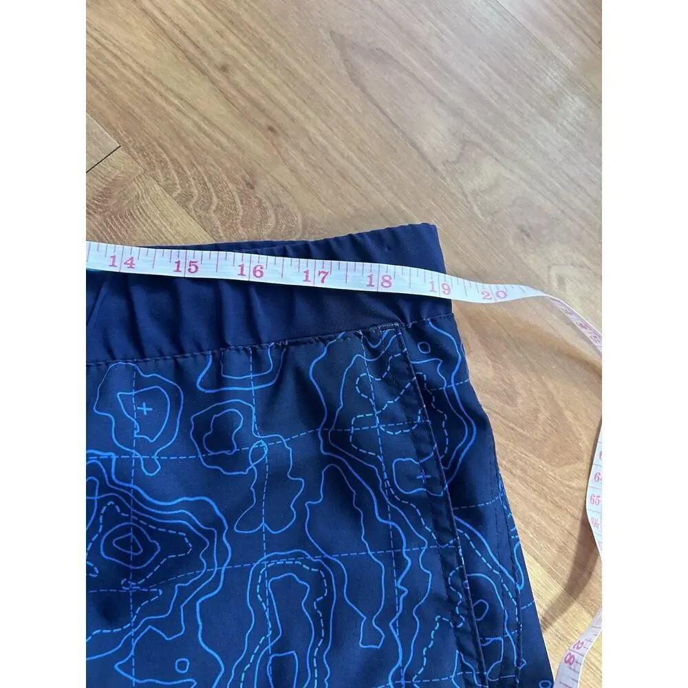 ZeroXposur Men's Blue Topographic Map Print Swim Trunks Shorts Size XL UPF 50+